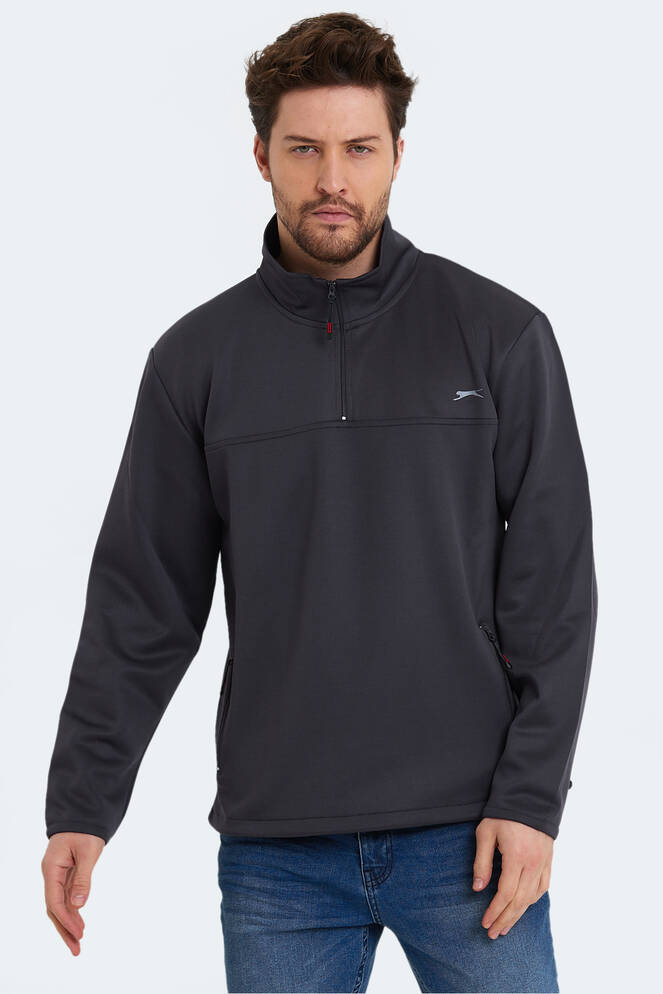 Slazenger SEND Erkek Sweatshirt Koyu Gri