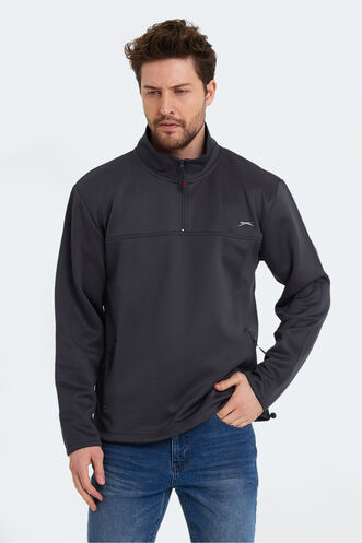 Slazenger SEND Erkek Sweatshirt Koyu Gri - Thumbnail