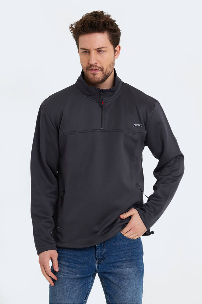 Slazenger SEND Erkek Sweatshirt Koyu Gri