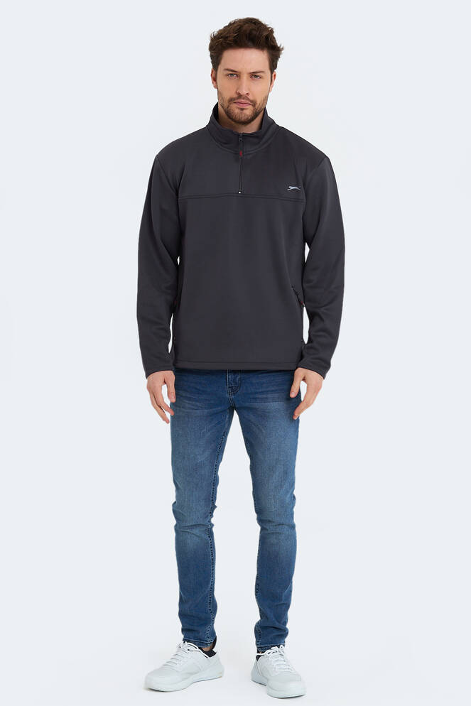 Slazenger SEND Erkek Sweatshirt Koyu Gri