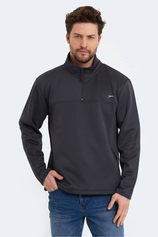Slazenger SEND Erkek Sweatshirt Koyu Gri