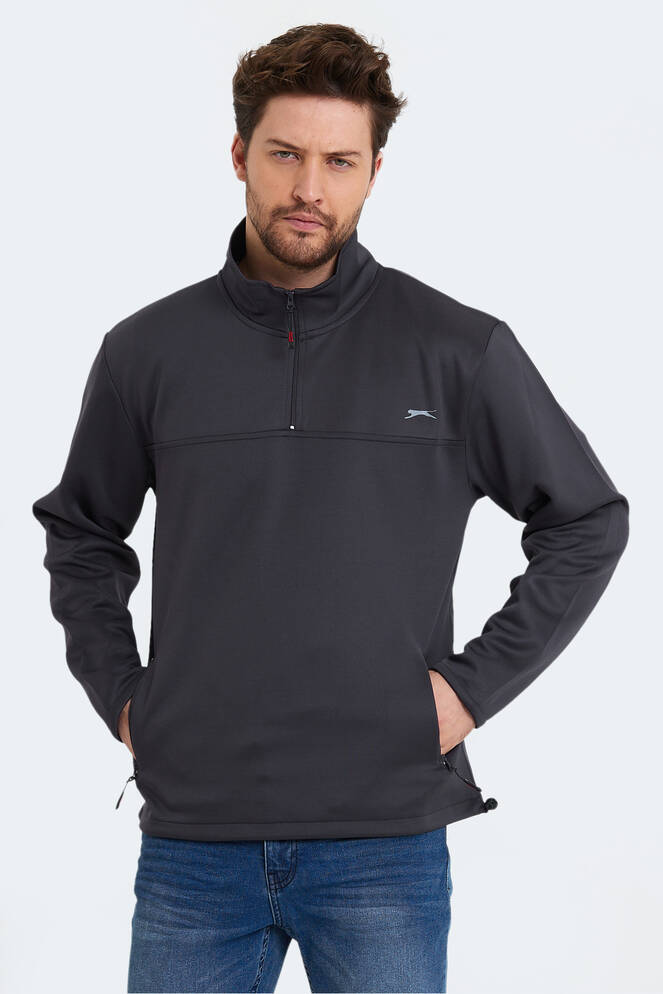 Slazenger SEND Erkek Sweatshirt Koyu Gri