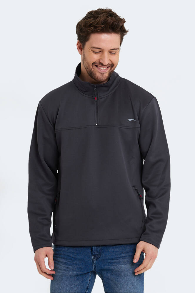 Slazenger SEND Erkek Sweatshirt Koyu Gri