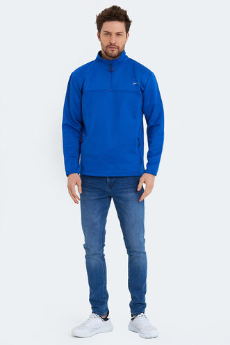 Slazenger SEND Erkek Sweatshirt Saks Mavi - Thumbnail