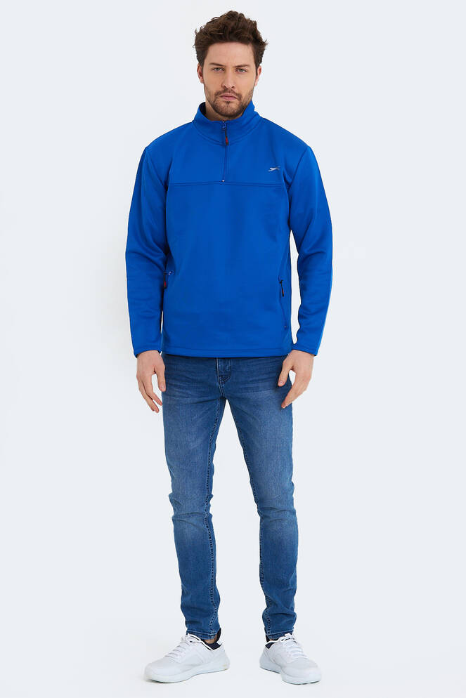 Slazenger SEND Erkek Sweatshirt Saks Mavi