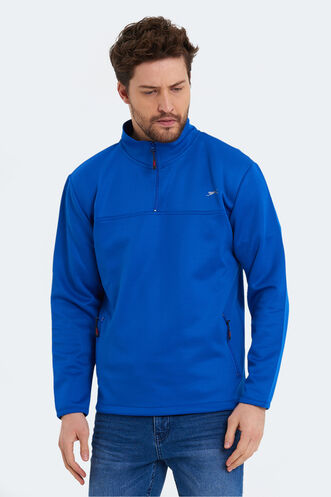 Slazenger SEND Erkek Sweatshirt Saks Mavi - Thumbnail