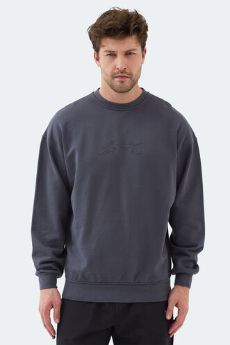 Slazenger - Slazenger VADIK Erkek Sweatshirt Koyu Gri