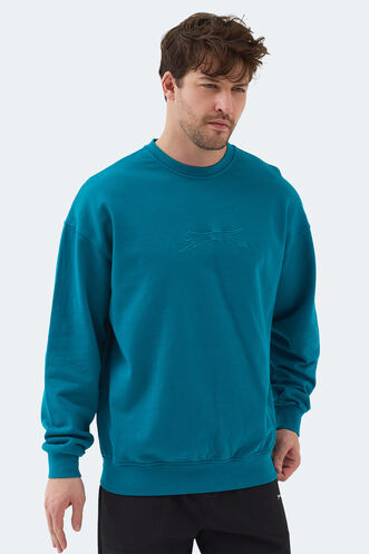 Slazenger VADIK Erkek Sweatshirt Petrol - Thumbnail