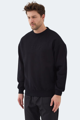 Slazenger VADIK Erkek Sweatshirt Siyah - Thumbnail