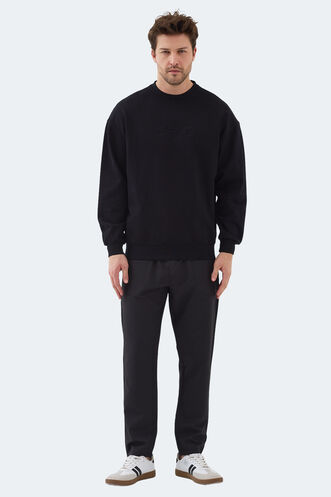 Slazenger VADIK Erkek Sweatshirt Siyah - Thumbnail