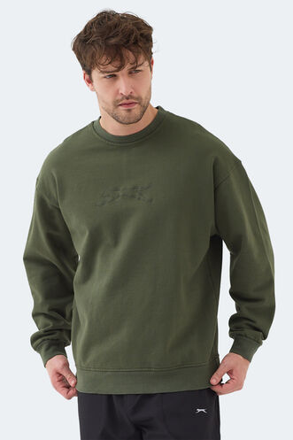 Slazenger VADIK OVERSIZE Erkek Sweatshirt Haki - Thumbnail