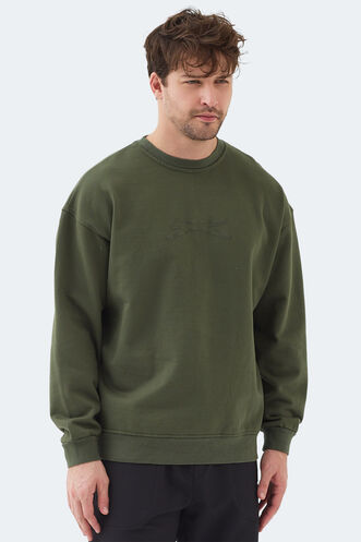 Slazenger VADIK OVERSIZE Men's Sweatshirt Khaki - Thumbnail