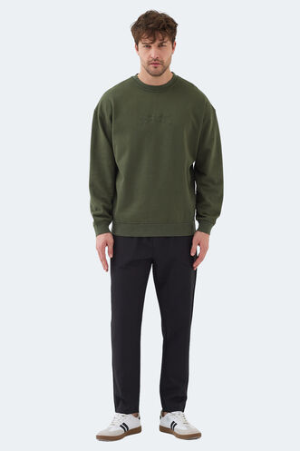 Slazenger VADIK OVERSIZE Men's Sweatshirt Khaki - Thumbnail