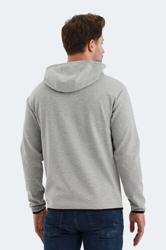 Slazenger VADIMIR Erkek Kapüşonlu Cepli Gri Sweatshırt - Thumbnail