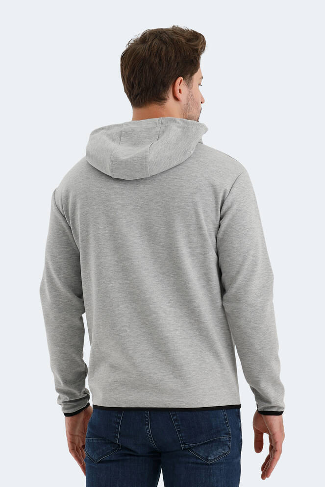 Slazenger VADIMIR Erkek Kapüşonlu Cepli Gri Sweatshırt