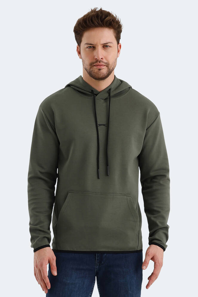 Slazenger VADIMIR Erkek Kapüşonlu Cepli Haki Sweatshırt