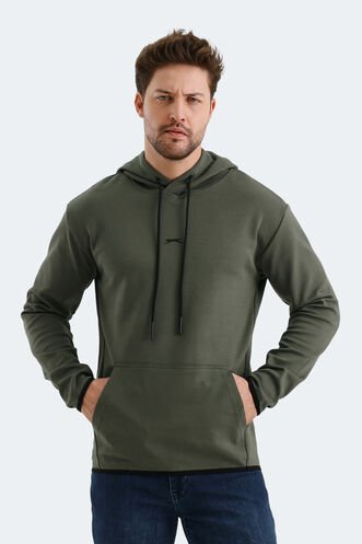 Slazenger VADIMIR Erkek Kapüşonlu Cepli Haki Sweatshırt - Thumbnail