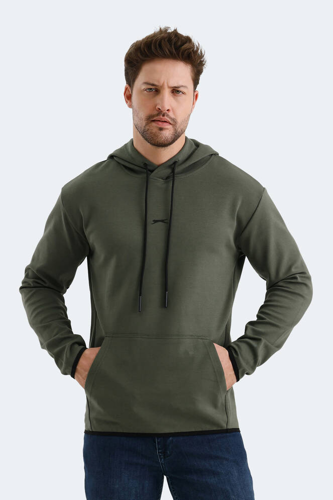 Slazenger VADIMIR Erkek Kapüşonlu Cepli Haki Sweatshırt