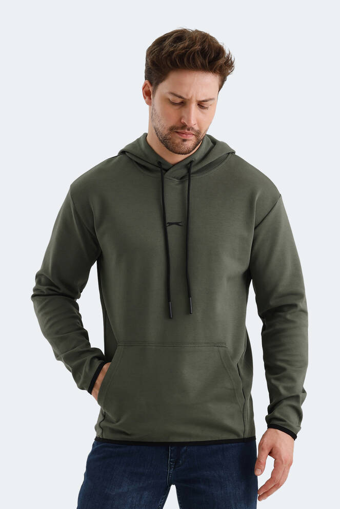 Slazenger VADIMIR Erkek Kapüşonlu Cepli Haki Sweatshırt