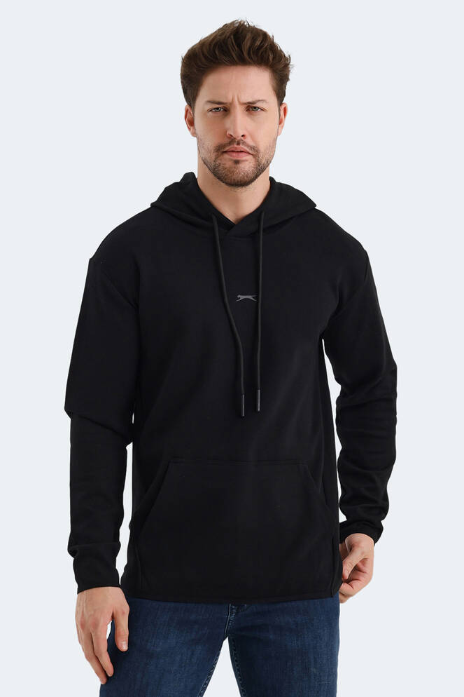 Slazenger VADIMIR Erkek Kapüşonlu Cepli Siyah Sweatshırt