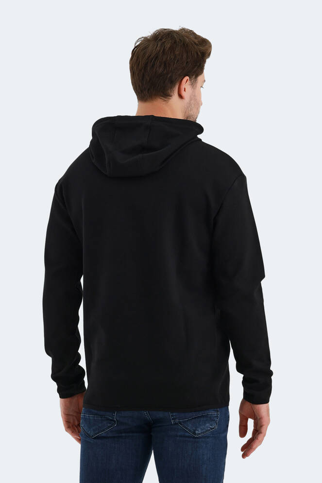 Slazenger VADIMIR Erkek Kapüşonlu Cepli Siyah Sweatshırt