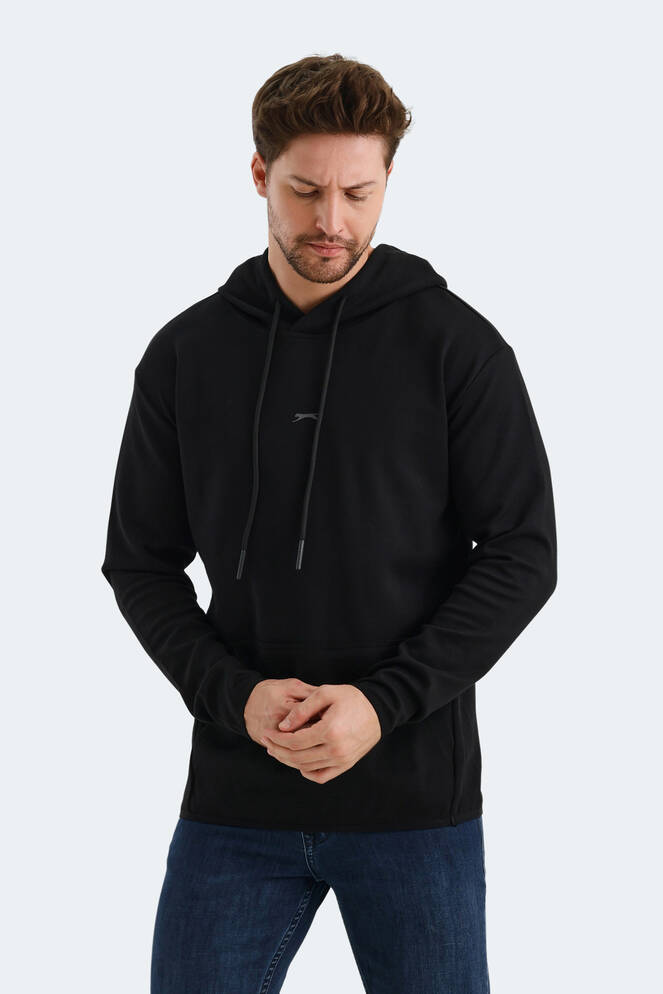 Slazenger VADIMIR Erkek Kapüşonlu Cepli Siyah Sweatshırt