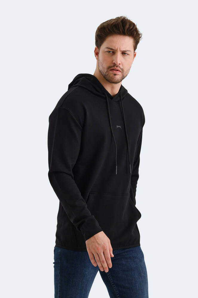 Slazenger VADIMIR Erkek Kapüşonlu Cepli Siyah Sweatshırt