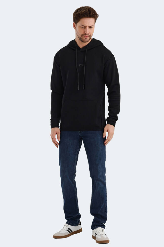 Slazenger VADIMIR Erkek Kapüşonlu Cepli Siyah Sweatshırt