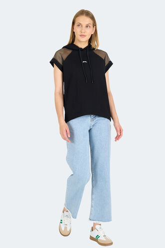 Slazenger VANKA Kadın Tişört Siyah - Thumbnail