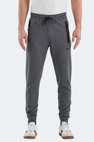 Slazenger VARUNA Erkek Fermuar Cepli Slim Fit Koyu Gri Eşofman Altı - Thumbnail