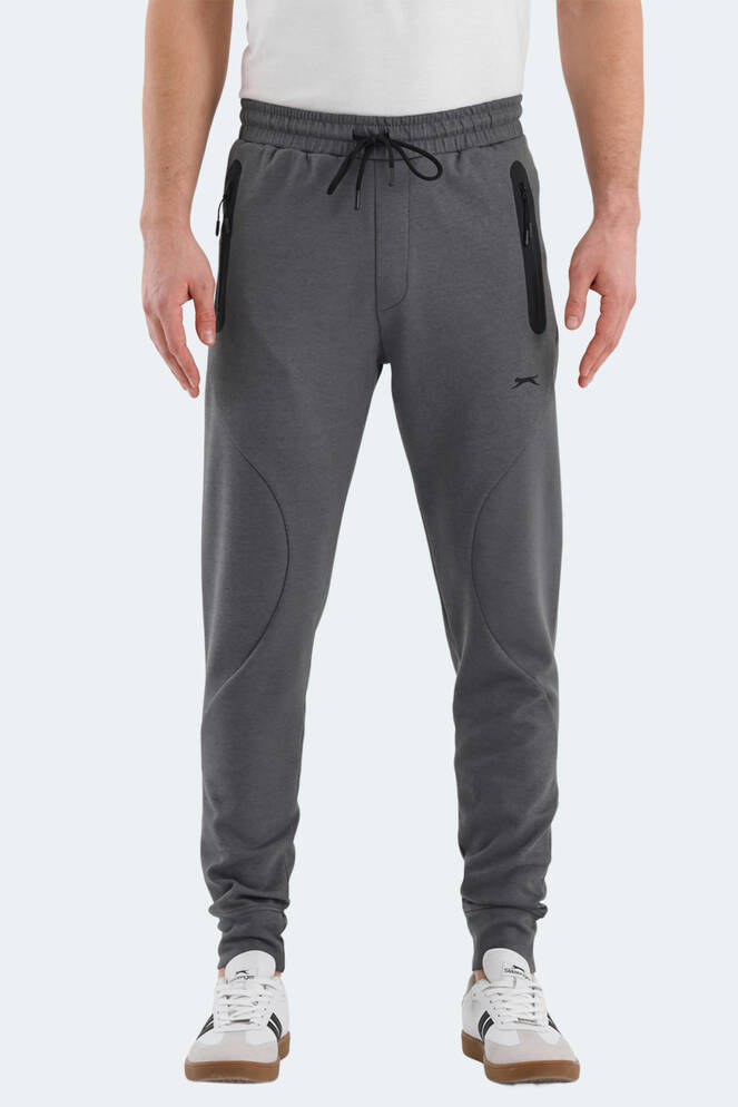 Slazenger VARUNA Erkek Fermuar Cepli Slim Fit Koyu Gri Eşofman Altı