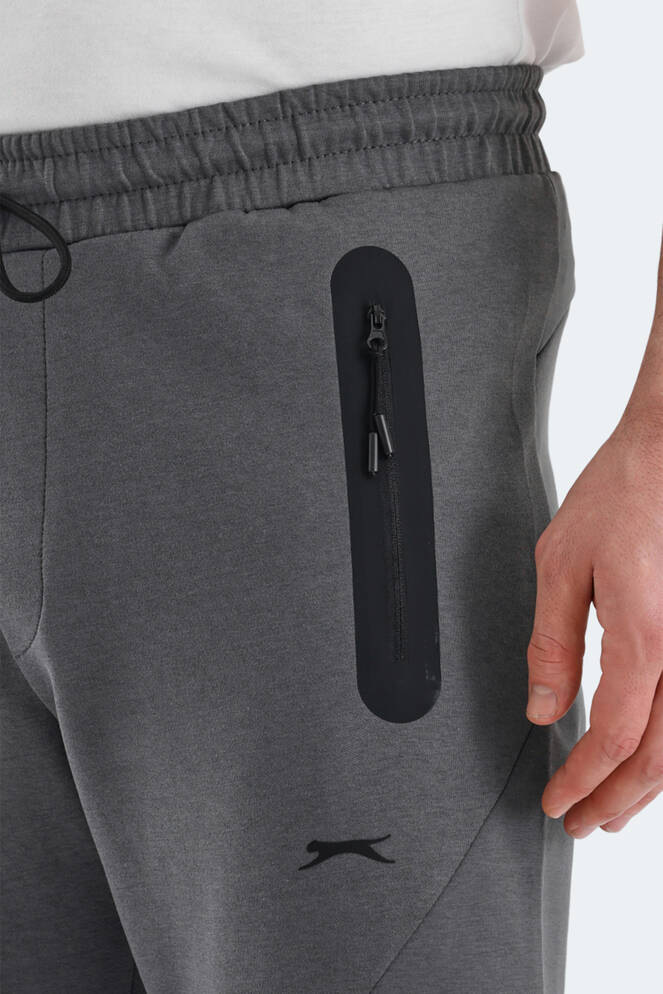 Slazenger VARUNA Erkek Fermuar Cepli Slim Fit Koyu Gri Eşofman Altı