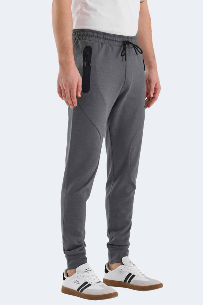 Slazenger VARUNA Erkek Fermuar Cepli Slim Fit Koyu Gri Eşofman Altı