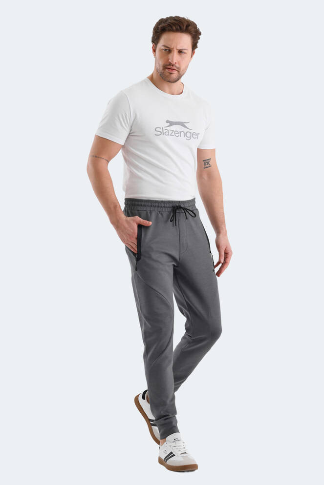 Slazenger VARUNA Erkek Fermuar Cepli Slim Fit Koyu Gri Eşofman Altı
