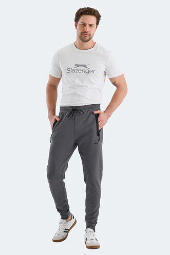 Slazenger VARUNA Erkek Fermuar Cepli Slim Fit Koyu Gri Eşofman Altı - Thumbnail