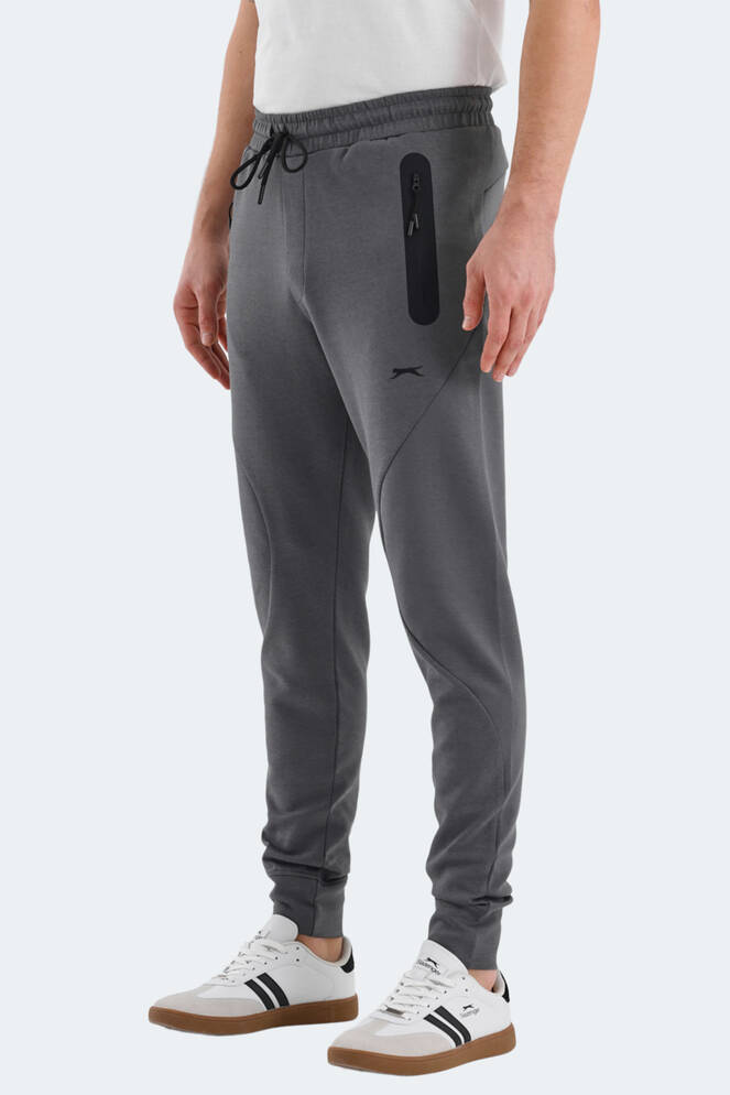 Slazenger VARUNA Erkek Fermuar Cepli Slim Fit Koyu Gri Eşofman Altı