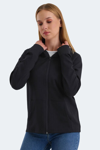 Slazenger VASCO Women's Sweatshirt Black - Thumbnail