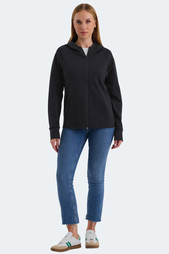Slazenger VASCO Women's Sweatshirt Black - Thumbnail