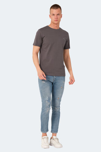 Slazenger VEDA Erkek T-Shirt Koyu Gri - Thumbnail