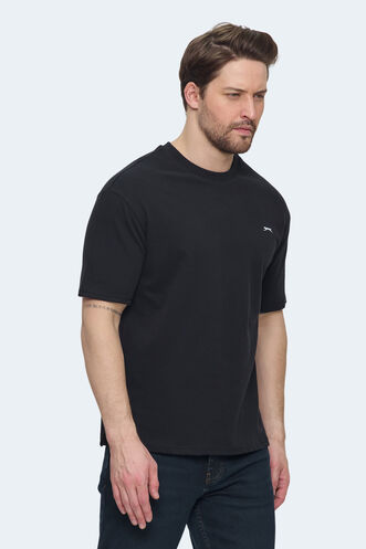 Slazenger VELLAMO Erkek Oversıze Siyah Tişört - Thumbnail