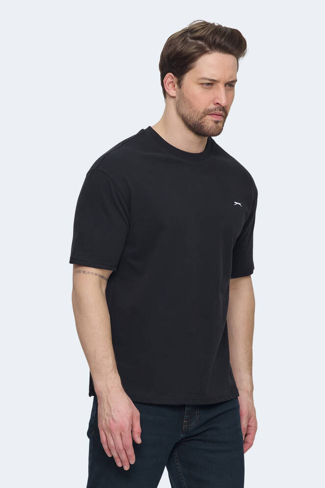 Slazenger VELLAMO Erkek Oversıze Siyah Tişört