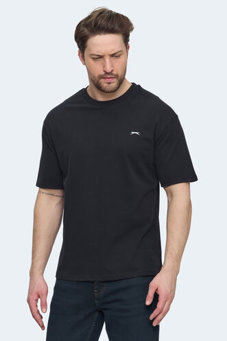 Slazenger VELLAMO Erkek Oversıze Siyah Tişört - Thumbnail