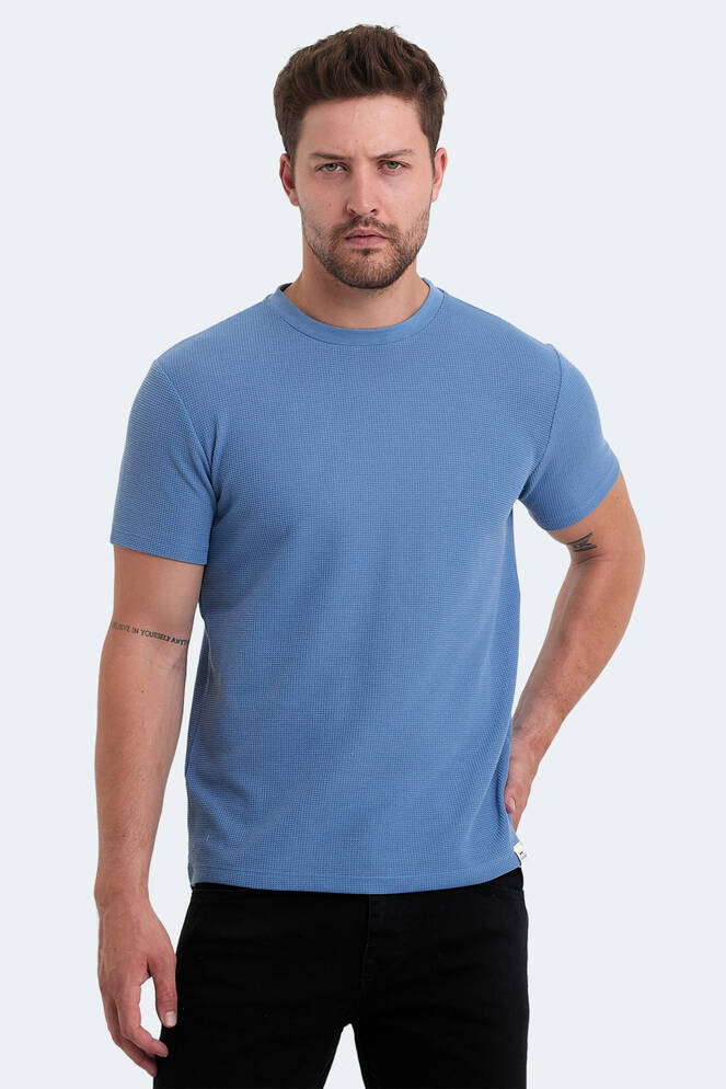 Slazenger VELVEL Erkek Mavi Tişört