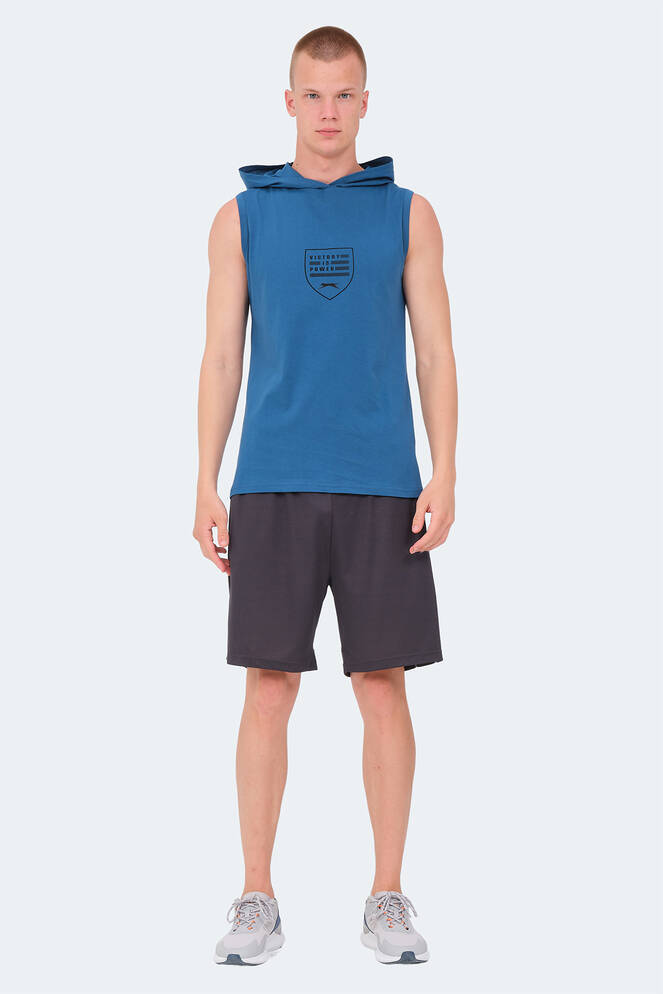 Slazenger VERSIO IN Erkek Kolsuz Baskılı Petrol Tişört