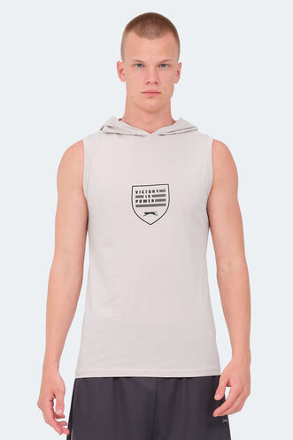 Slazenger - Slazenger VERSIO Erkek T-Shirt Taş Gri