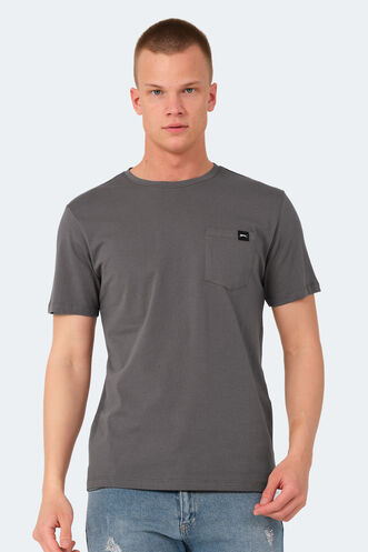 Slazenger VESELA Erkek T-Shirt Koyu Gri - Thumbnail