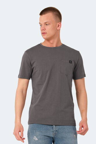 Slazenger VESELA Erkek T-Shirt Koyu Gri - Thumbnail
