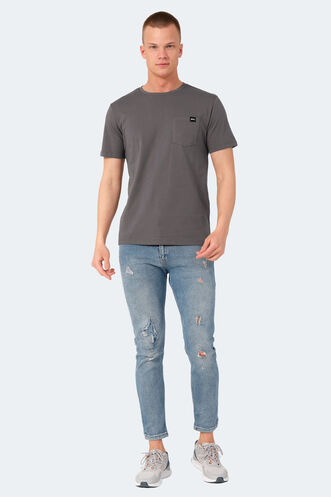 Slazenger VESELA Erkek T-Shirt Koyu Gri - Thumbnail