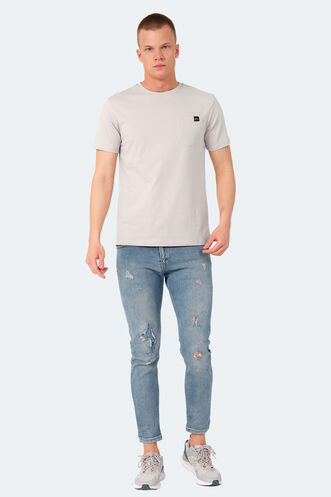 Slazenger VESELA Erkek T-Shirt Taş Gri - Thumbnail