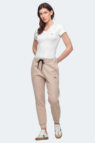 Slazenger VETERAN RBN Women's Tracksuit Bottom Beige - Thumbnail